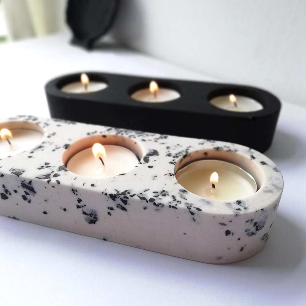 Candle Making Jars - 3-gaten kandelaars cement siliconen mal DIY