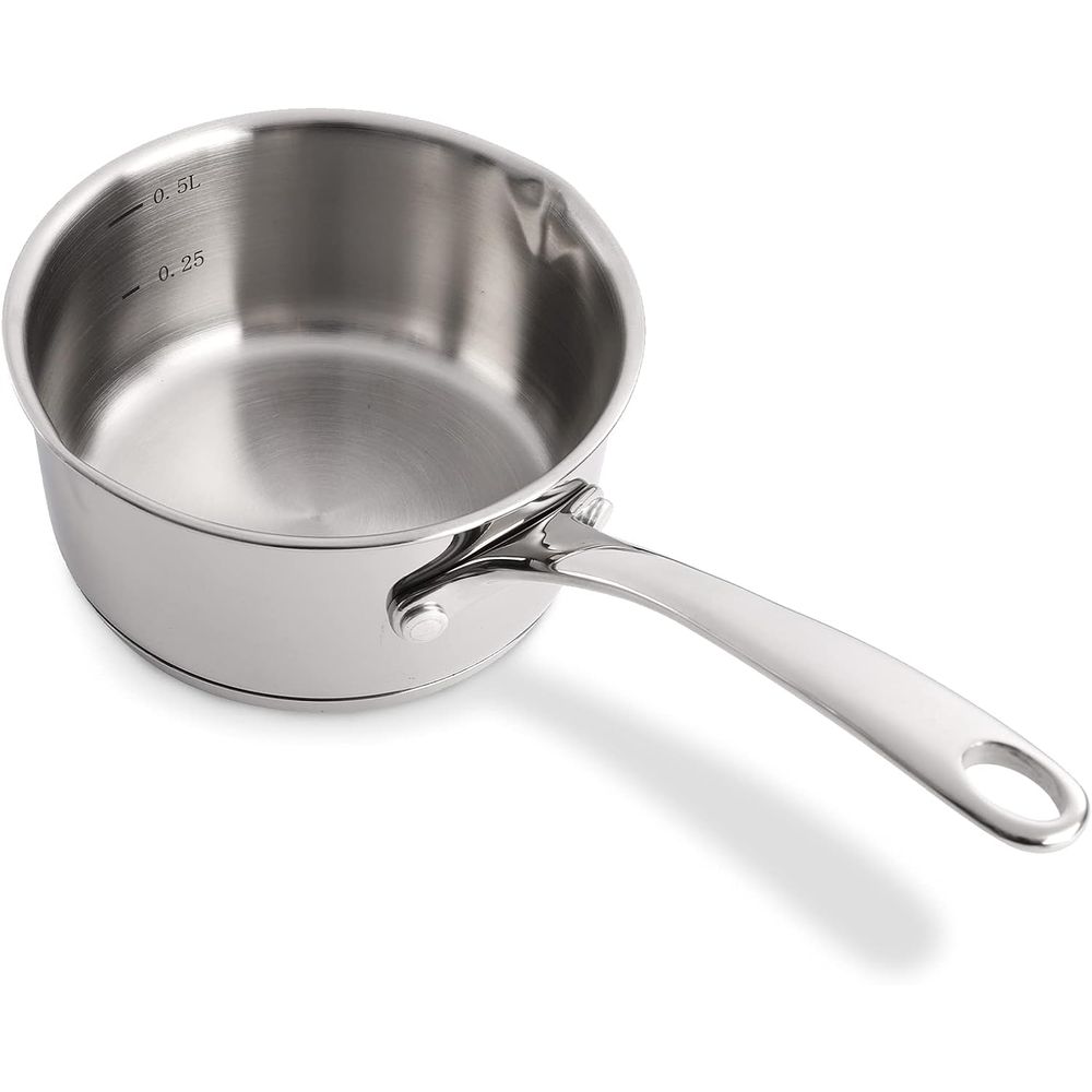 Pour Pot Aluminum - 18/10 RVS boterwarmer maatbeker, 0,5-liter melkwarmerpot