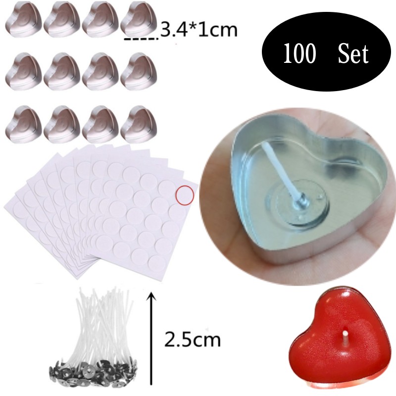 100 Sets hartvormige Lege Alum - Candle Making Jars recensie en prijs