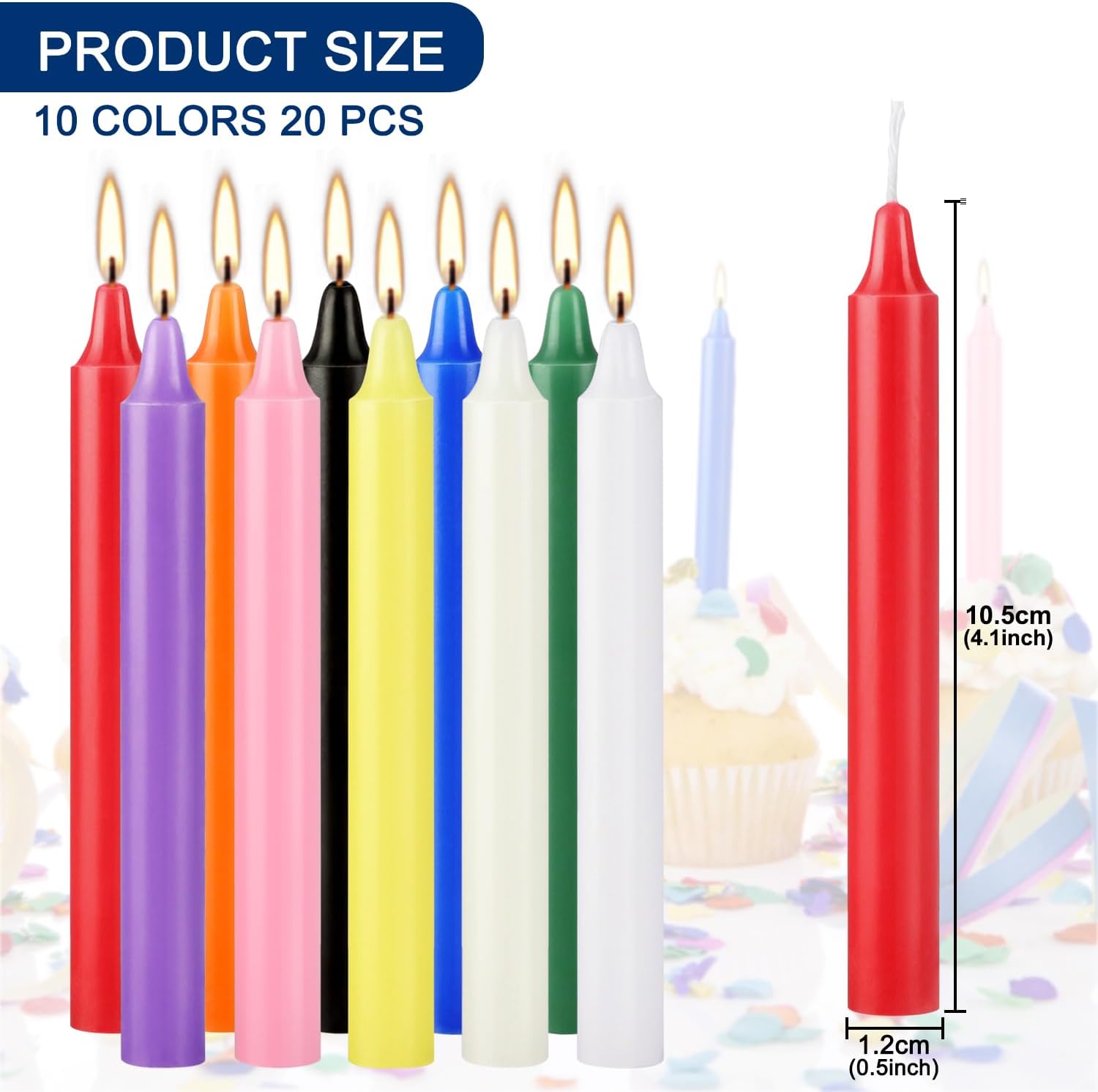 20 kleurrijke kleine stokkaars - Candle Making Place recensie en prijs